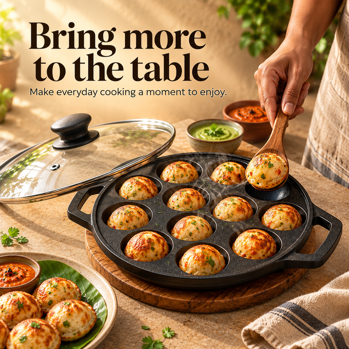 Cast Iron Appam Pan 12 With Lid