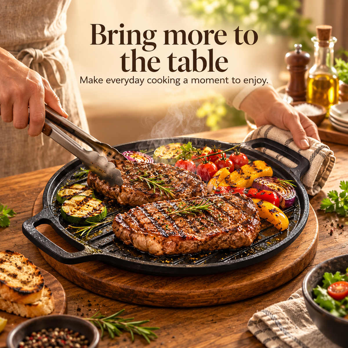 Double Handle Round Grill Pan