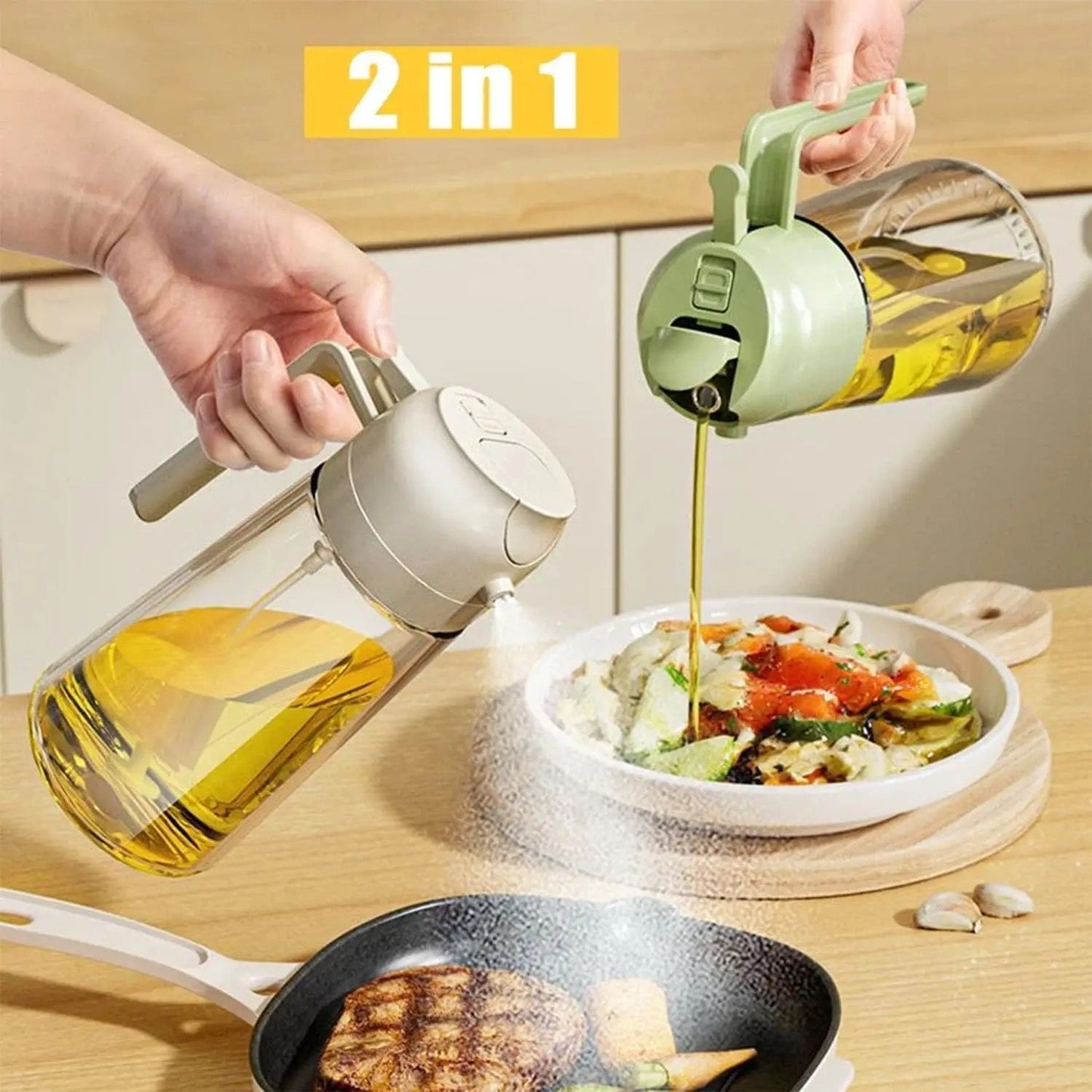 2 In 1 Oil Dispenser & Oil Sprayer Oil (500 ML)