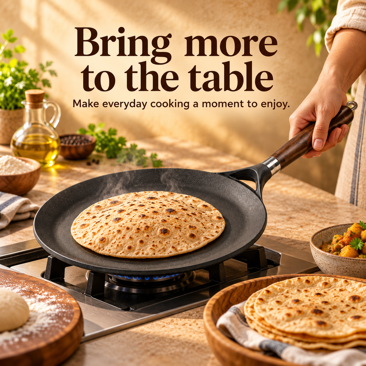 Roti Tawa Wooden Handle
