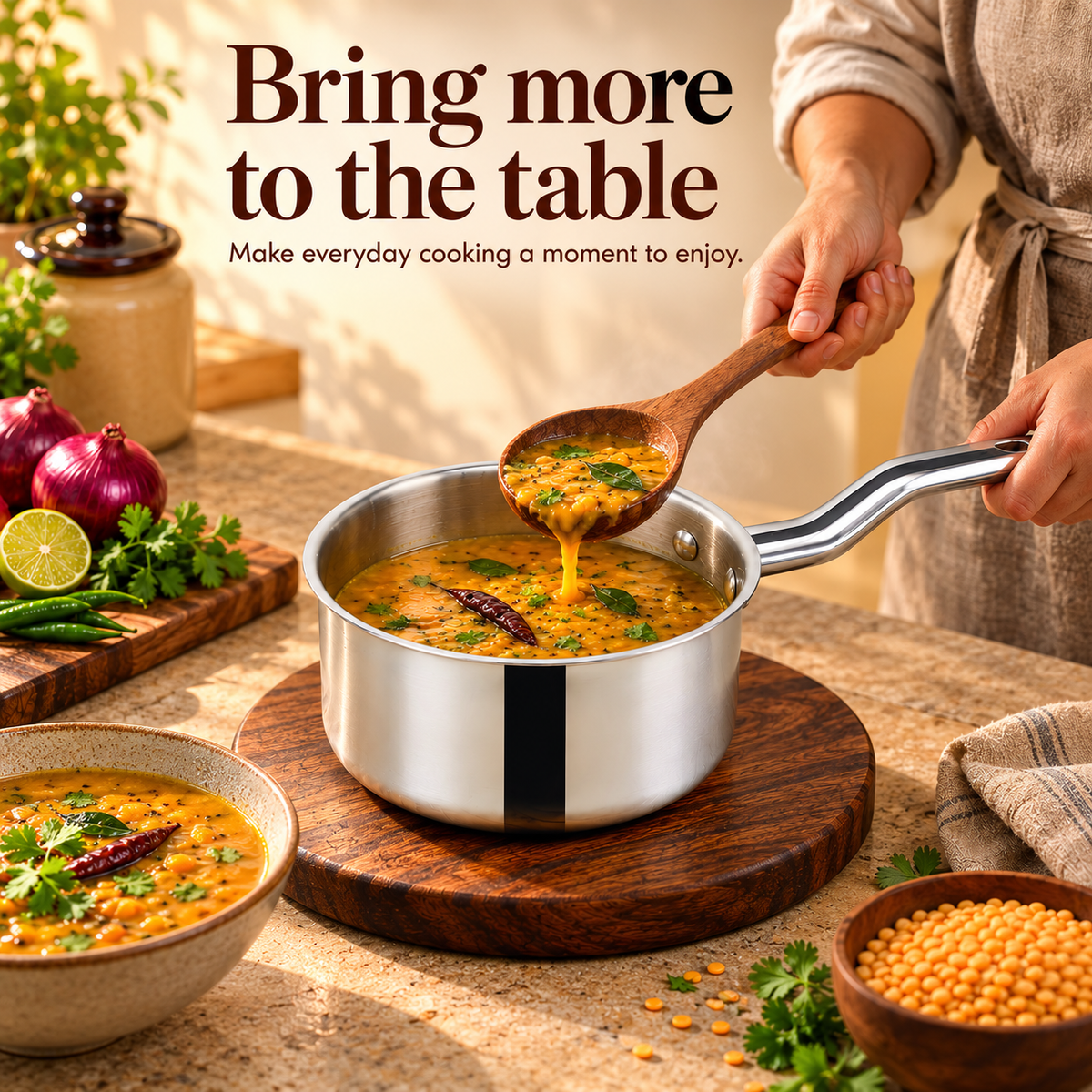 S.S Tri Ply Sauce Pan