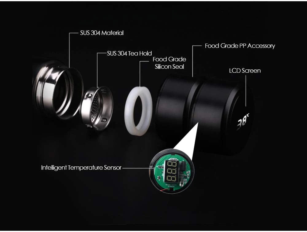 Insulated Water Bottle with LED Temperature Display (500 ml)