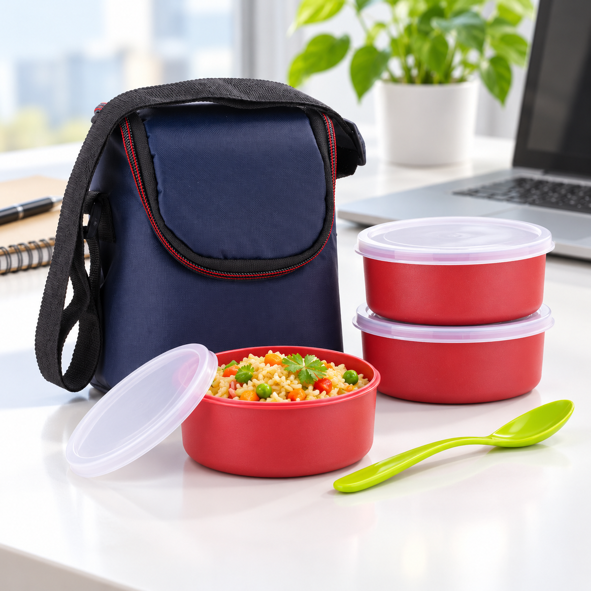 Lunch Box 3pcs. With Carry bag