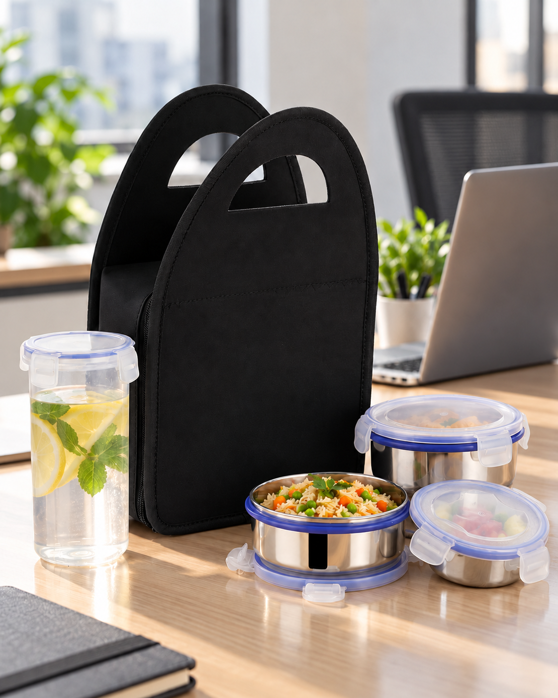 Lunch Container Set With Carry Bag