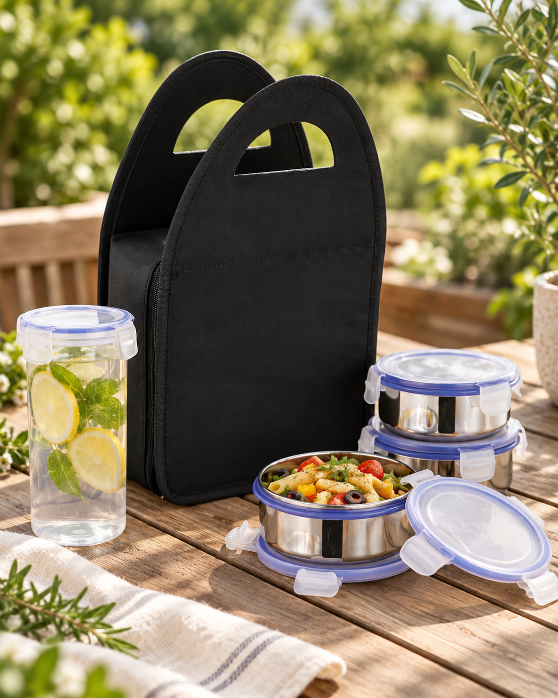 Lunch Container Set With Carry Bag