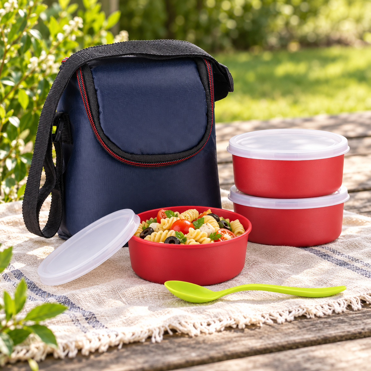 Lunch Box 3pcs. With Carry bag