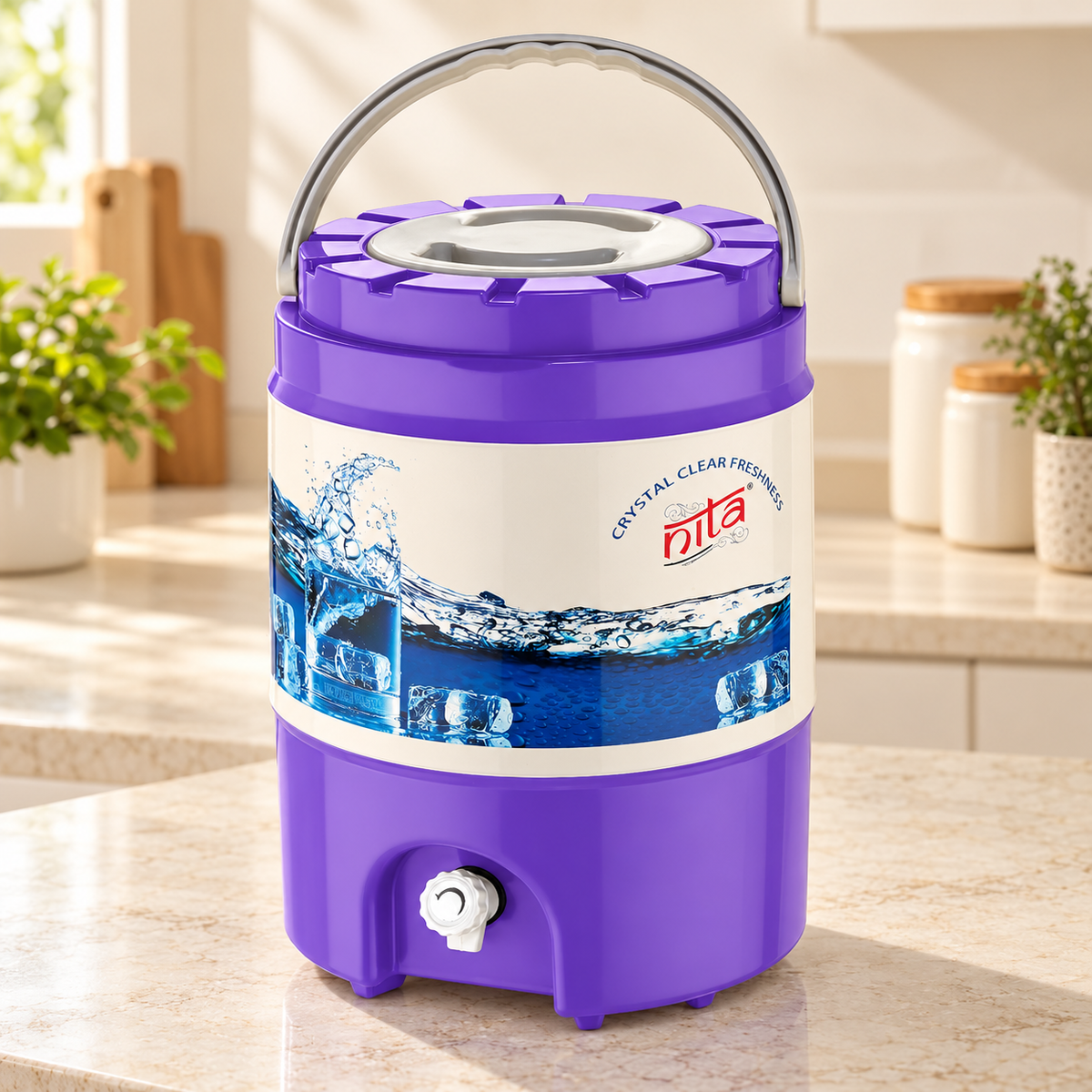 Purple Water Dispenser with Carry Handle
