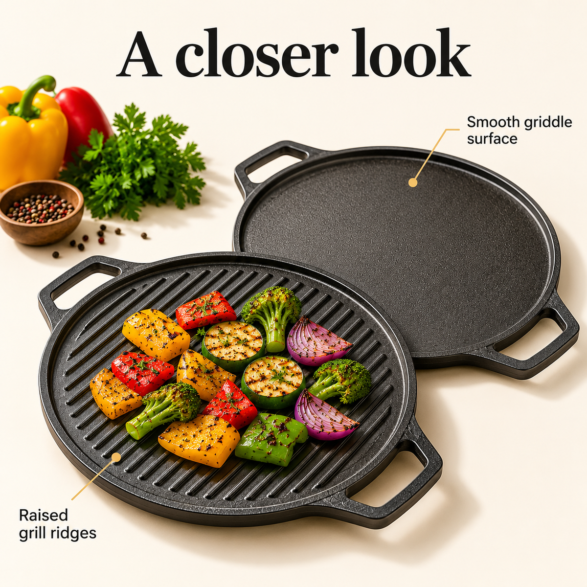 2 in 1 Grill & Griddle Pan