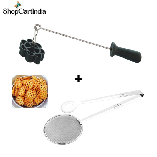 Achappam /Achumurukku/Rose Cookie Maker +  2 in 1 Oil Strainer