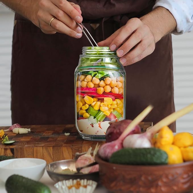 FreshMix Salad Jar with Separate Dressing Cup