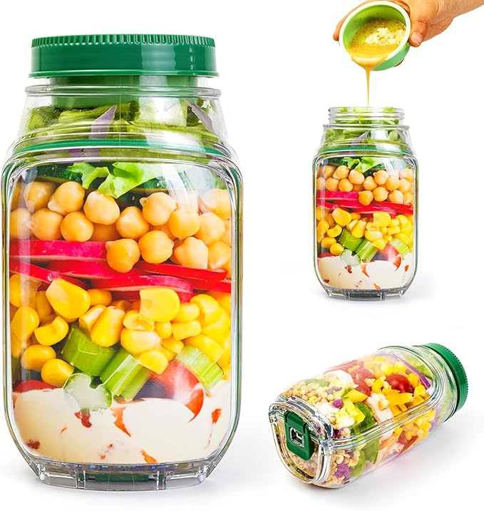 FreshMix Salad Jar with Separate Dressing Cup