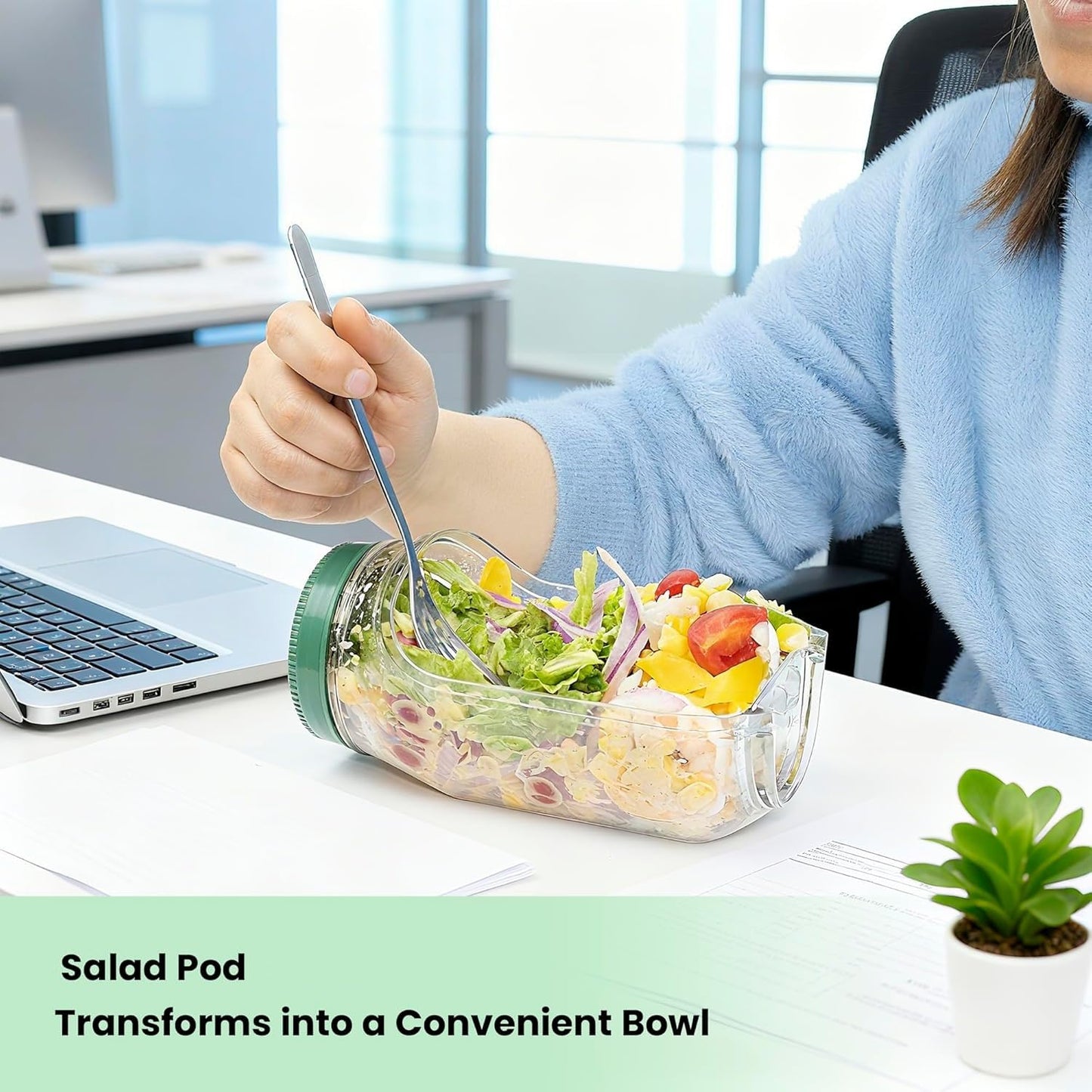 FreshMix Salad Jar with Separate Dressing Cup