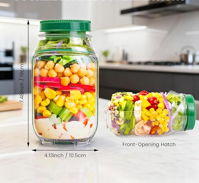 FreshMix Salad Jar with Separate Dressing Cup