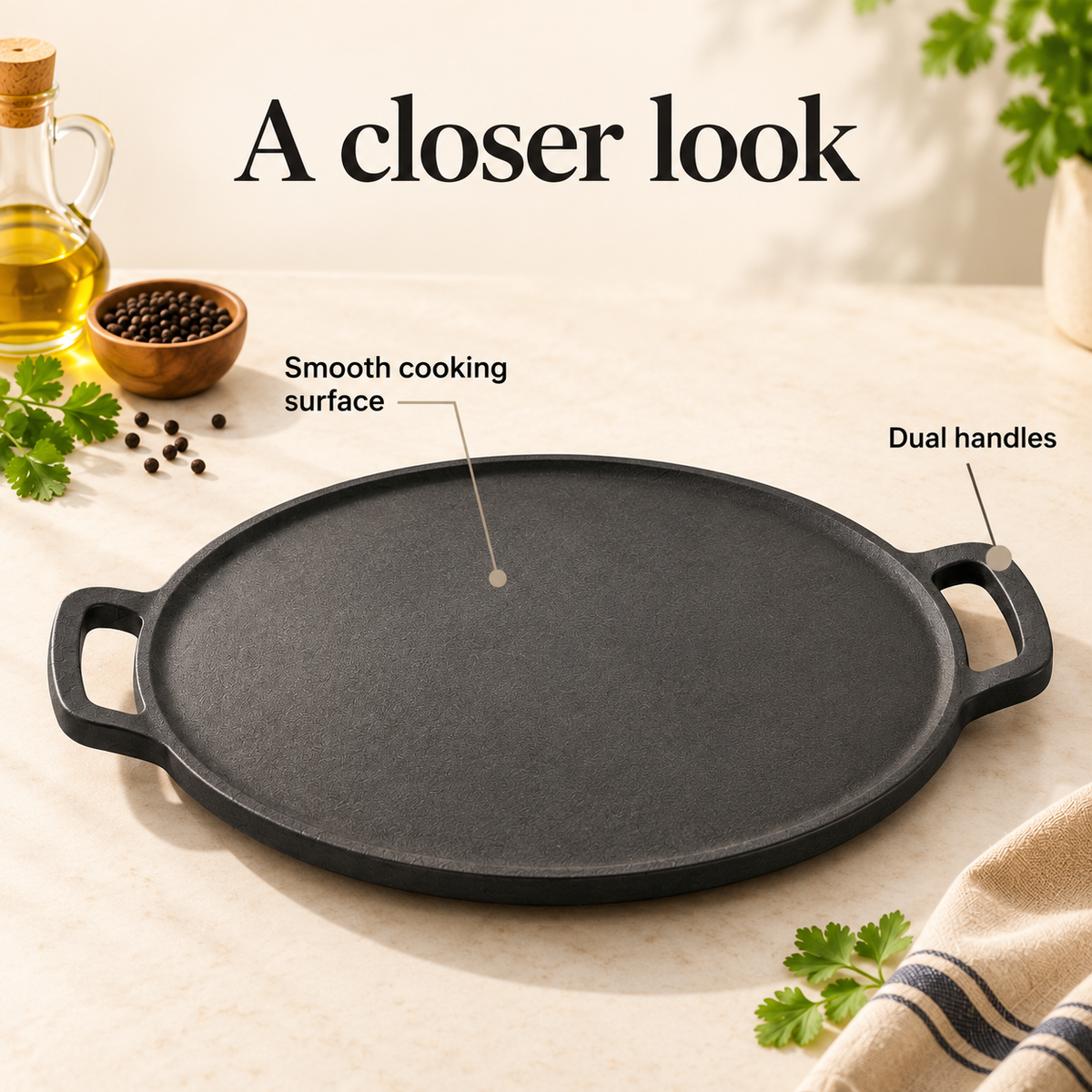 Double Handle Tawa Smooth