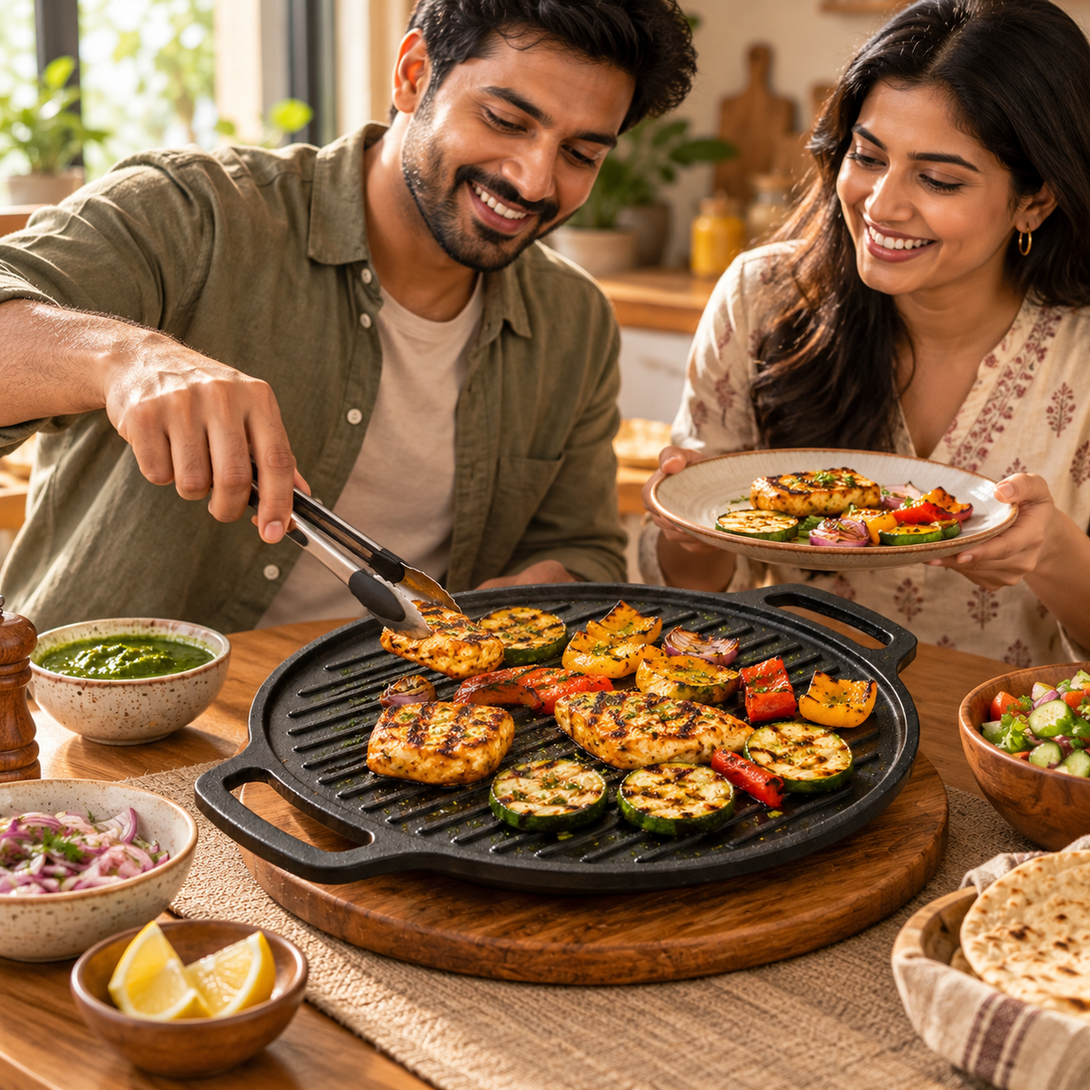 Double Handle Round Grill Pan