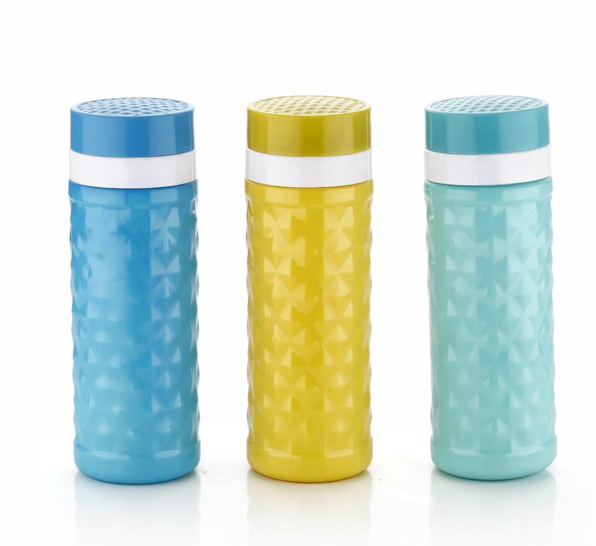 3 pcs. Diamond Textured BPA-Free Plastic Fridge Water Bottle Set