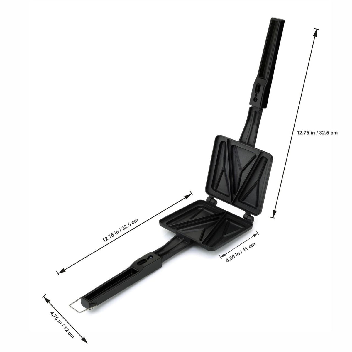 Non-Stick Stovetop Gas Sandwich Toaster with Locking Latch
