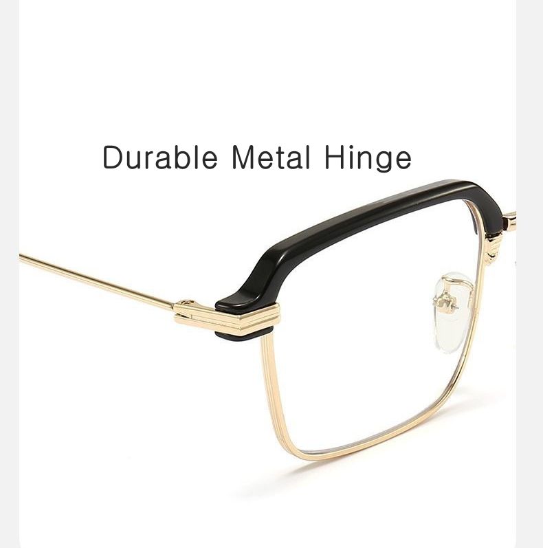 Half-Rim Rectangular Reading Glasses – Lightweight Metal Frame Readers for Men & Women