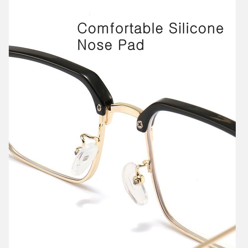 Half-Rim Rectangular Reading Glasses – Lightweight Metal Frame Readers for Men & Women