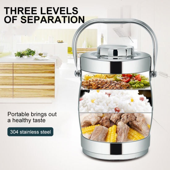 3-Tier Stainless Steel Food Carrier