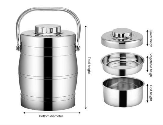 3-Tier Stainless Steel Food Carrier