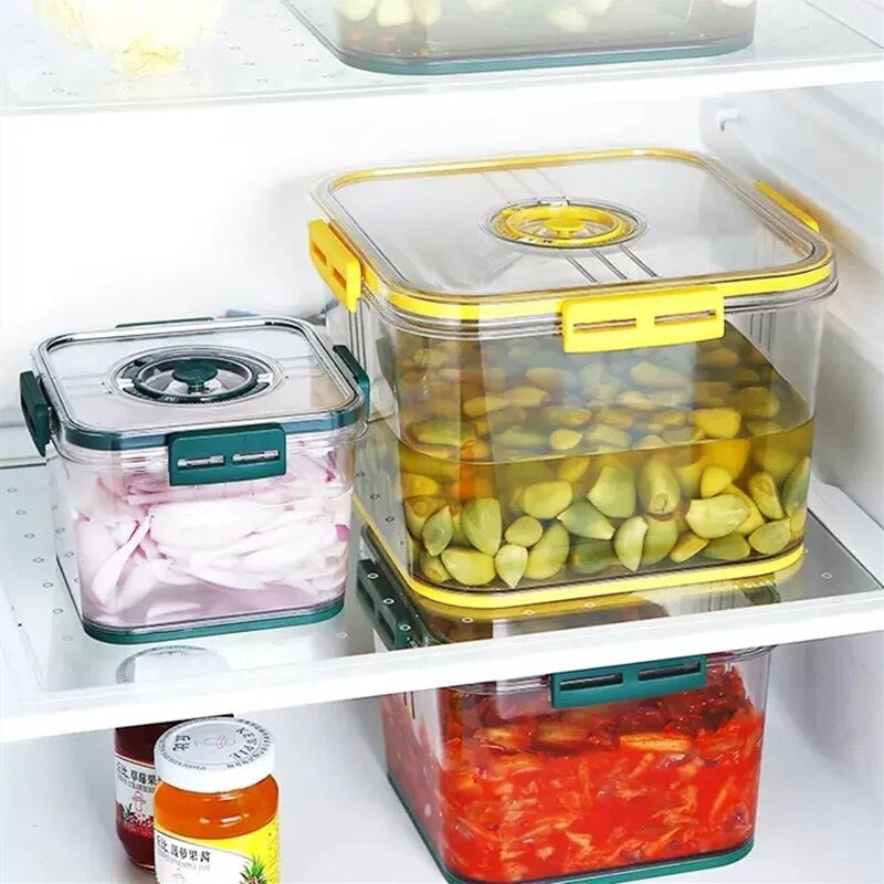 4-Piece Color-Coded Produce Saver Set with Date Dial & Moisture Drain Plate
