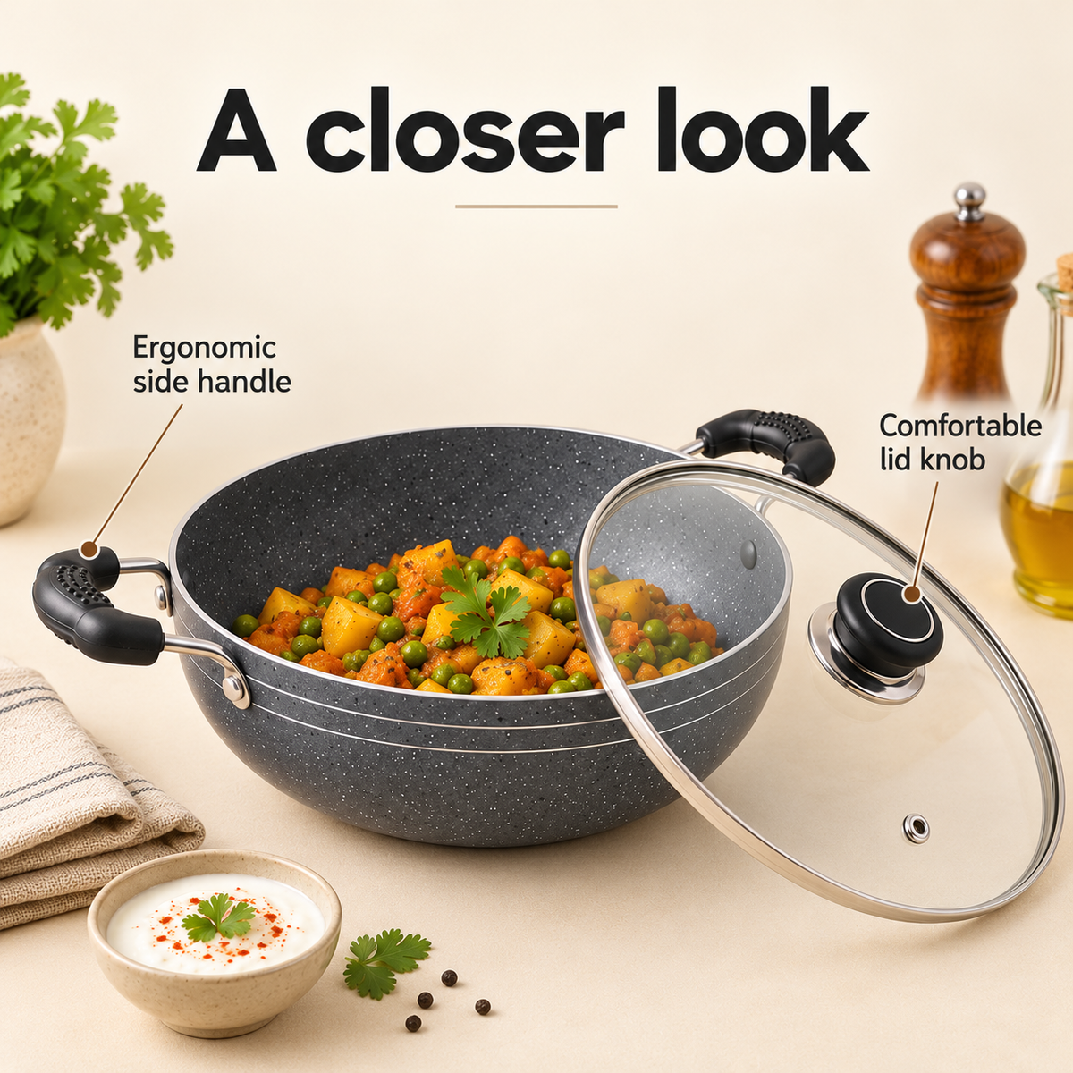 N.S Kadai With Lid / Without Lid