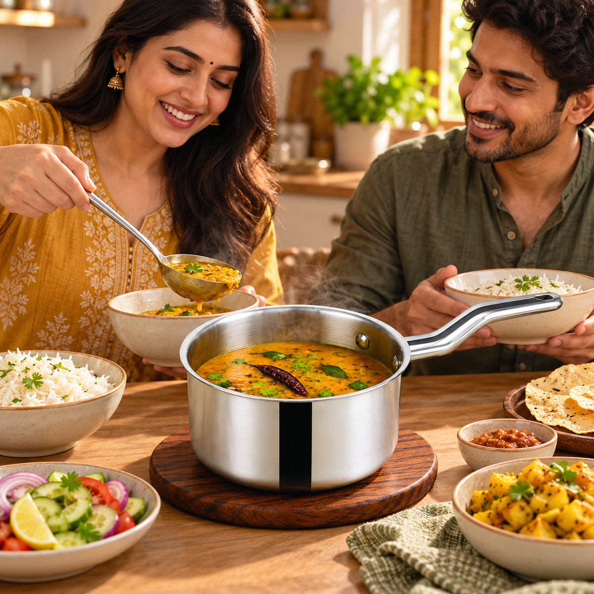S.S Tri Ply Sauce Pan