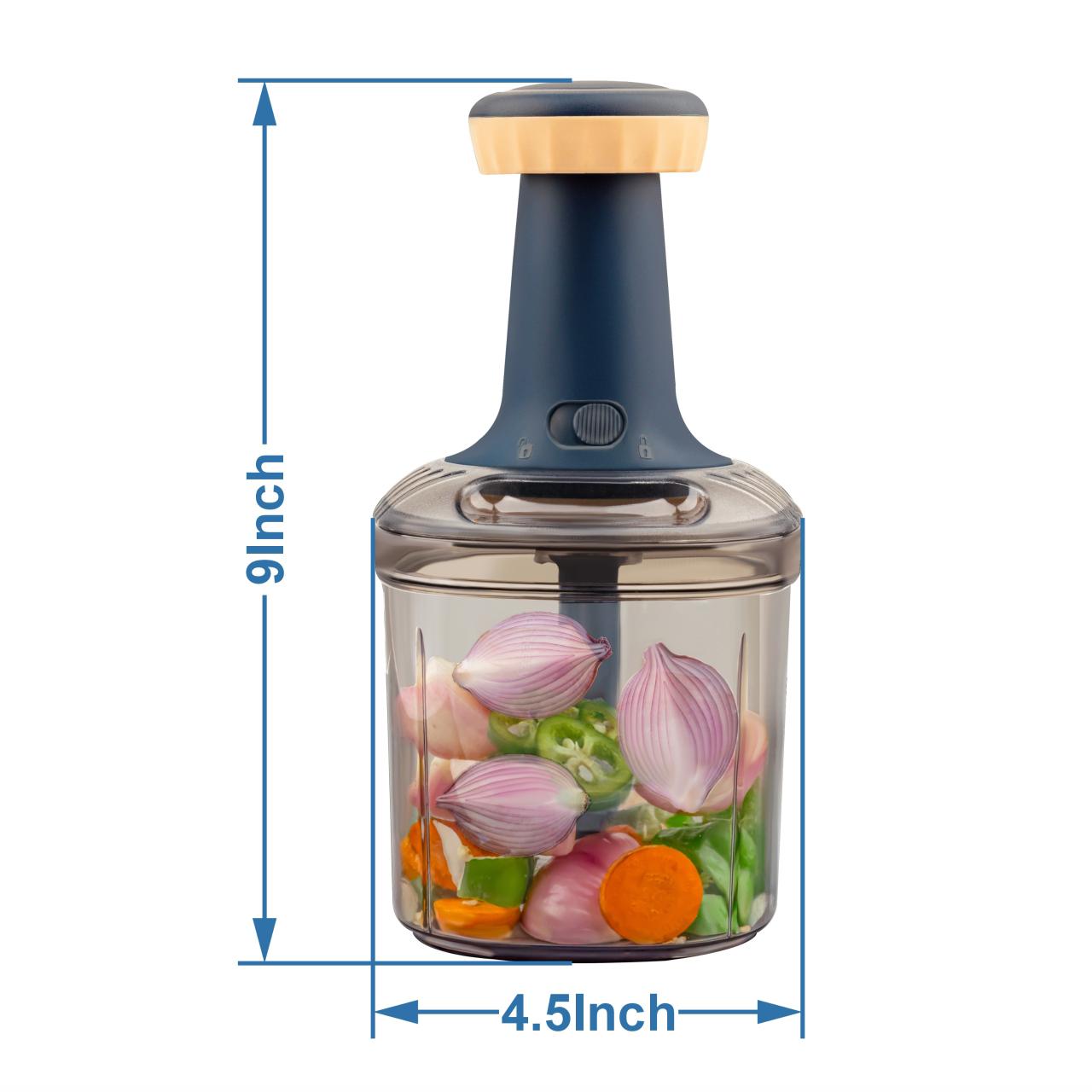 10-Sec Push Chopper – Fast Onion & Vegetable Cutter
