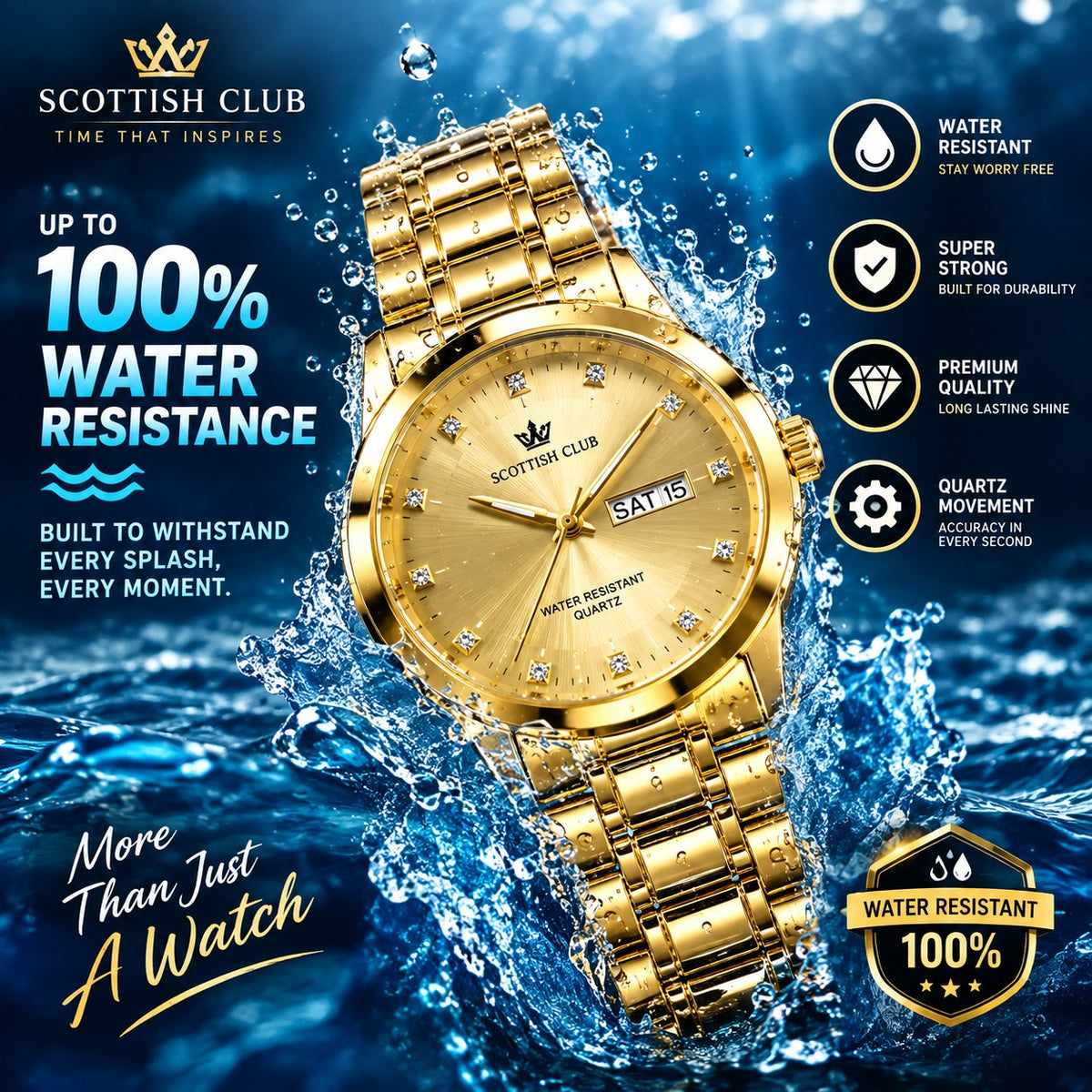 Scottish Club Royal Gold Diamond Watch